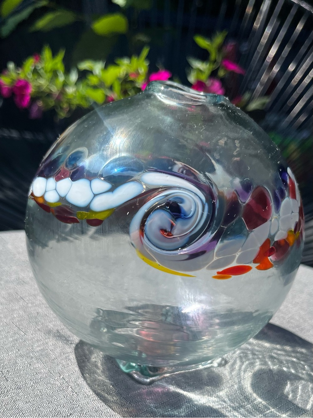 Hand Blown Art Glass Lamp Shade Hurricane Globe Murano Style